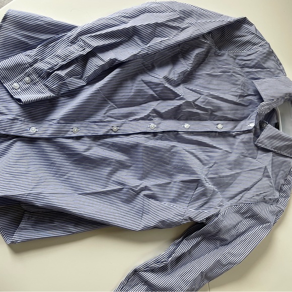 Banana Republic Tops | Banana Republic Button Up Blue And White Stripped Shirt - Picture 2 of 4